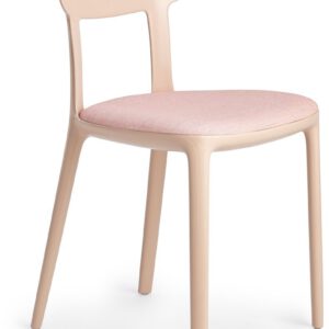 CANOVA - kunststof design stoel met ronde vormen en een gestoffeerde zitting - PMS Projectinrichting