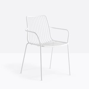 Nolita 3656 - stalen terrasstoel, kantine stoel met armleggers, hoge rug - PMS Projectinrichting