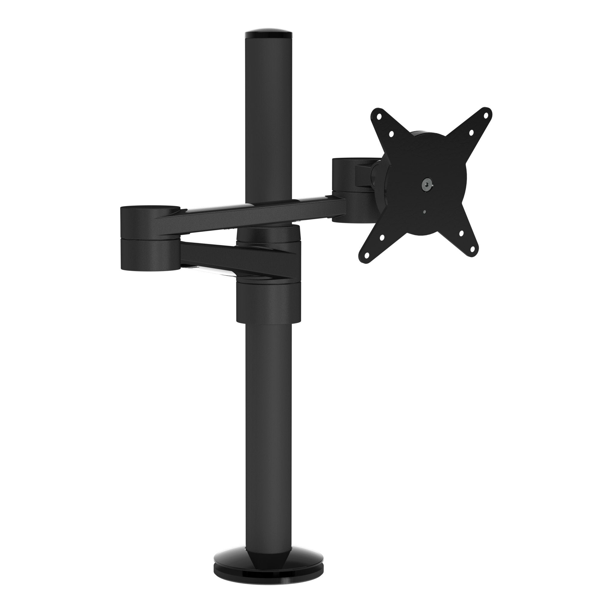 Zwarte monitorarm voor een bureau uit de Viewlite collectie van Dataflex