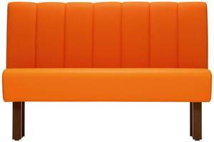 Oranje lounge bank met zwarte poten van Satelliet Meubelen