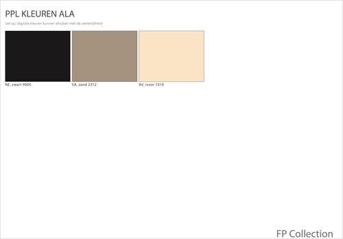 Kleur opties van de Ala Sledeframe kuipstoel met armleggers en sledeframe van FP Collection