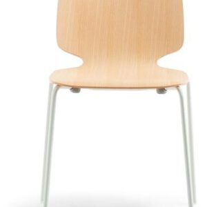 Babila 2710 - houten stoel met metalen vierpoot frame. FSC 100% gecertificeerd - PMS Projectinrichting