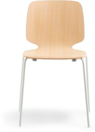 Babila 2710 - houten stoel met metalen vierpoot frame. FSC 100% gecertificeerd - PMS Projectinrichting