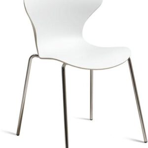 Boo 4 poot stoel - kunststof vlinderstoel op vierpoot frame, stapelbaar - PMS Projectinrichting