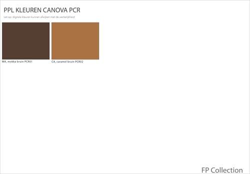Kleur opties van de  Canova PCR  kunststof stoel van gerecycled plastic met ronde vormen en gestoffeerde zitting