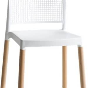 Colombia - stapelbare stoel met houten frame en kunststof kuip - PMS Projectinrichting