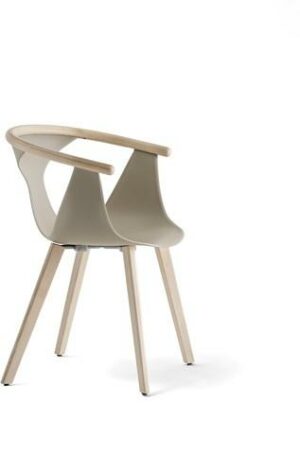 Fox 3725 - elegante fauteuil met kunststof kuip en houten poten. FSC 100% gecertificeerd - PMS Projectinrichting