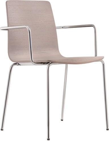 Inga 5614 - houten stoel met armleggers - PMS Projectinrichting