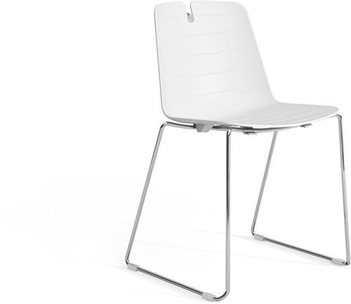 Iris SL - kunststof school / kantine stoel met sledeframe - PMS Projectinrichting