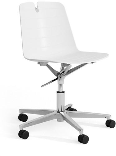 Iris SW - kunststof stoel in hoogte verstelbaar op wielen - PMS Projectinrichting