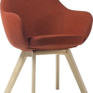 Laila 2203/2 - gestoffeerde bezoekers stoel op houten poten - PMS Projectinrichting
