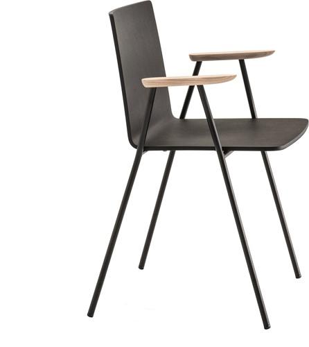 Osaka Metal 5712 - houten stoel met armleggers. FSC 100% gecertificeerd - PMS Projectinrichting