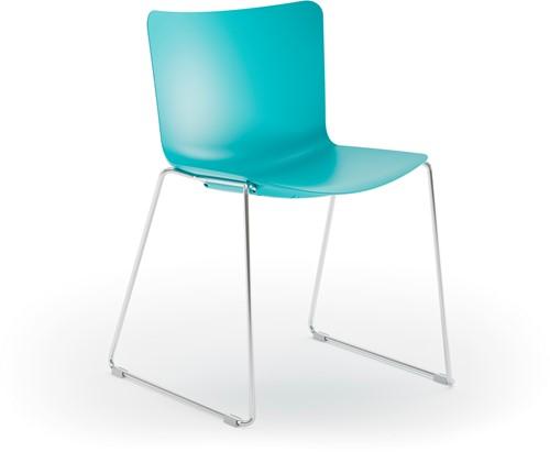 Blauwe Peyo SL kunststof sledeframe stoel met een speelse uitstraling van FP Collection