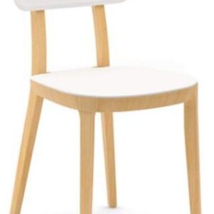 Porta Venezia - houten keuken / school stoel met kunststof zitting en rug - PMS Projectinrichting