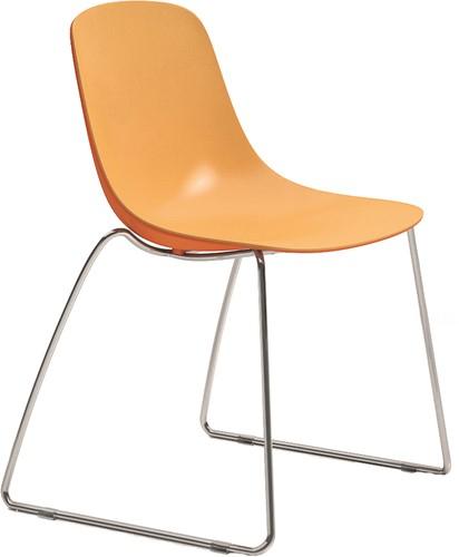 Pure Loop Binuance SL - 2 kleurige kunststof stoel met sledeframe - PMS Projectinrichting