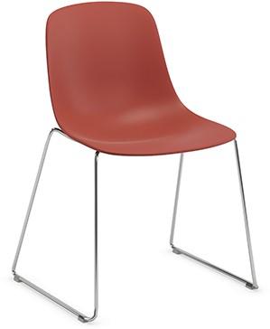Pure Loop Mono - sledeframe stoel met een soft touch kunststof zitschaal - PMS Projectinrichting