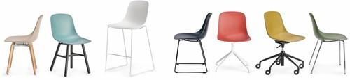 Pure Loop Mono SP - spiderframe stoel met een soft touch kunststof zitschaal - PMS Projectinrichting