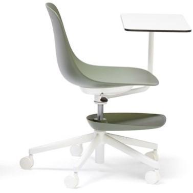 Pure Loop Mono Student - verrijdbare stoel met schrijftafeltje met een soft touch kunststof zitschaal - PMS Projectinrichting