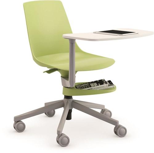 S110 SW-TL - Verrijdbare, multi inzetbare schoolstoel met kunststof zitschaal en schrijftafeltje - PMS Projectinrichting