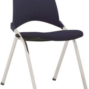 S140-30 - 4-poots kunststof design stoel met gestoffeerde zitting, verticaal stapelbaar - PMS Projectinrichting