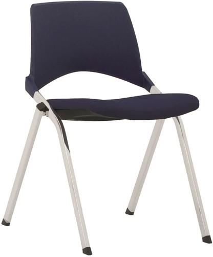 S140-30 - 4-poots kunststof design stoel met gestoffeerde zitting, verticaal stapelbaar - PMS Projectinrichting
