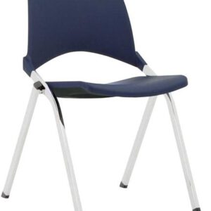 S140 - 4-poots kunststof design stoel, verticaal stapelbaar - PMS Projectinrichting