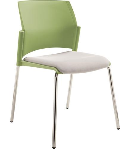 S580 - stevige kunststof kantine / school stoel met een gestoffeerde zitting - PMS Projectinrichting