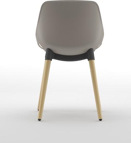 S810 - goedkope kunststof stoel met houten frame en aansprekende vormgeving - PMS Projectinrichting