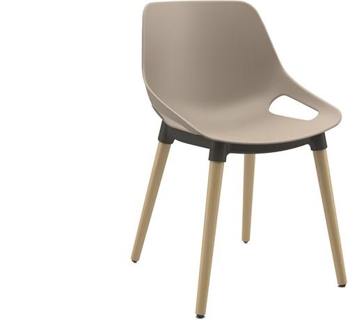 S810 - goedkope kunststof stoel met houten frame en aansprekende vormgeving - PMS Projectinrichting