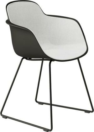 Sicla front SL - sledeframe stoel, kunststof kuip, binnenzijde volledig gestoffeerd - PMS Projectinrichting