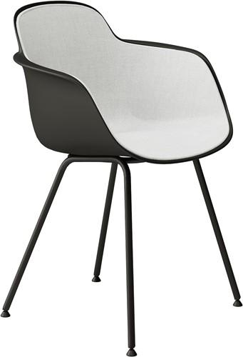 Sicla front - vierpootsstoel, frame ronde buis, kunststof kuip met binnenzijde volledig gestoffeerd - PMS Projectinrichting
