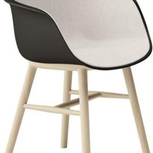 Sicla Wood - vierpootsstoel, houten frame, kunststof kuip, binnenzijde volledig gestoffeerd - PMS Projectinrichting