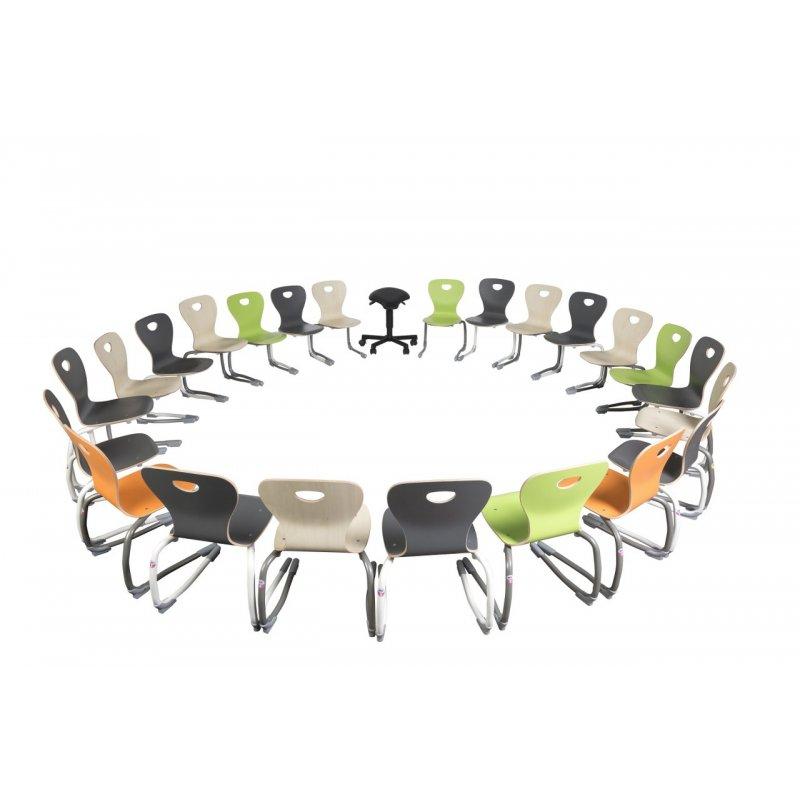 Stapelbare stoel ErgoSwing klein sleemodel - PMS Projectinrichting