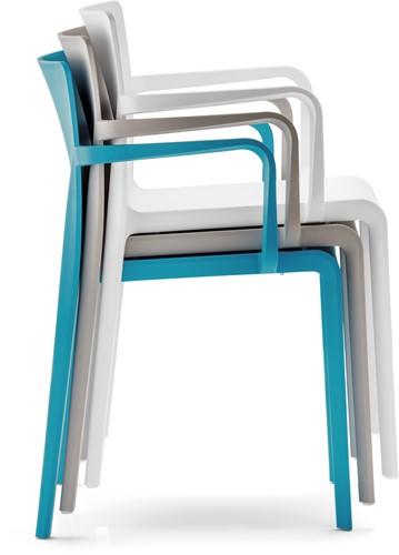 Volt 675 - geheel kunststof kantine / outdoor stoel met doorlopende armleggers - PMS Projectinrichting
