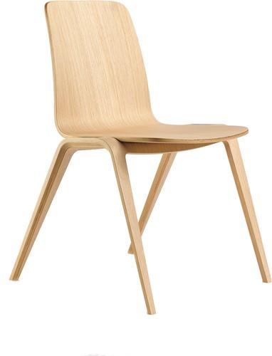 Woodstock met dichte rug - geheel houten en verticaal stapelbare stoel - PMS Projectinrichting