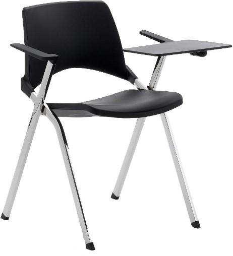 Zwarte AC140 schrijftafeltje voor stapelbare stoelen serie 140, voor rechtshandigen van FP Collection