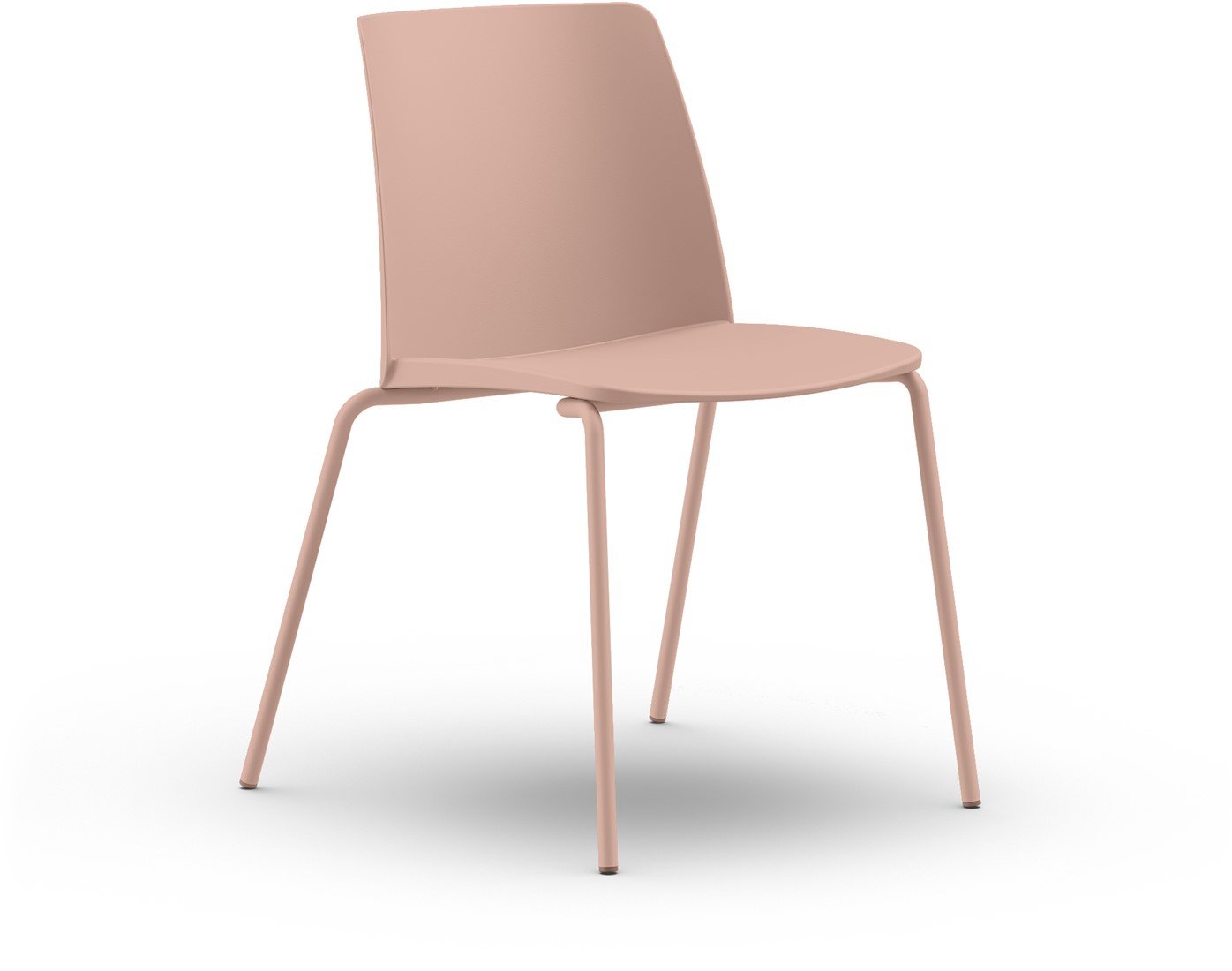 GRAZIE 4 poot - Kunststof stoel met frame in de kleur van de zitschaal - PMS Projectinrichting